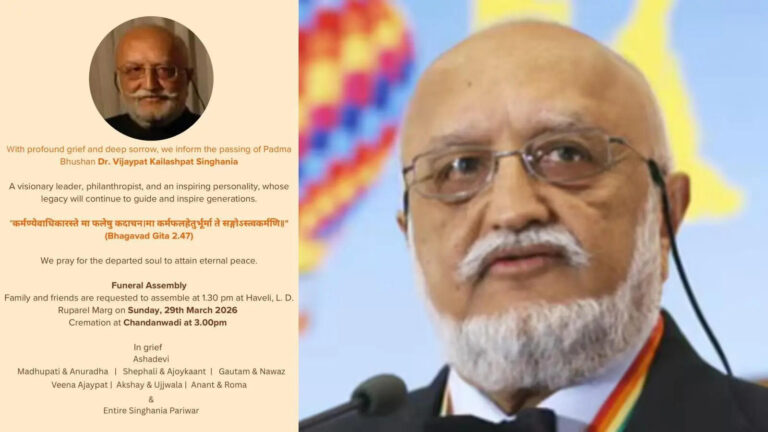 विजयपत सिंघानिया का निधन: रेमंड ग्रुप के पूर्व चेयरमैन का अकल्पनीय निधन