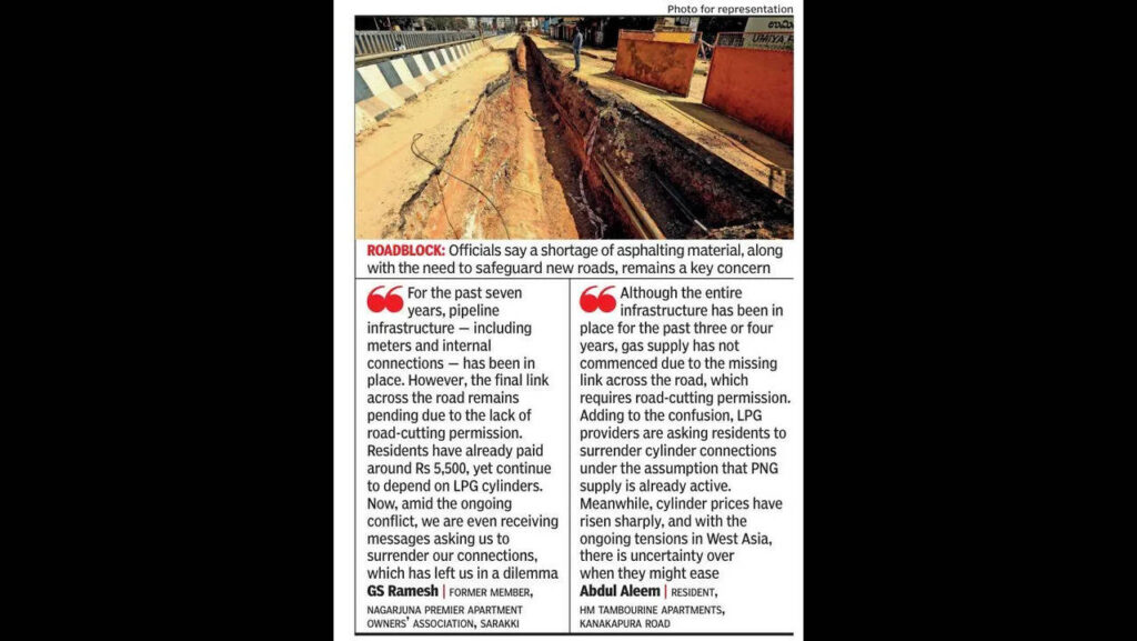 Bengaluru Residents Urge Road-Cutting Approval Amid Rising GAIL Gas Demand