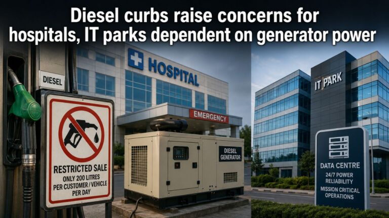 Diesel curbs raise concerns for hospitals, IT parks dependent on generator power