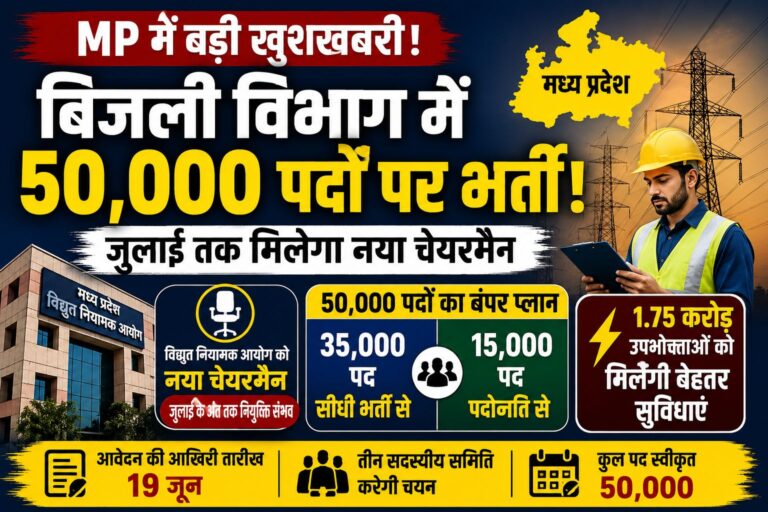 MP बिजली विभाग में 50 हजार पदों पर भर्ती, जुलाई तक मिलेगा नया चेयरमैन