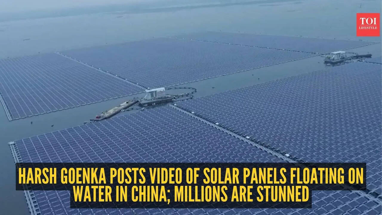 ‘Mind-boggling’: Harsh Goenka shares video of floating solar panels in China, internet has a lot to say